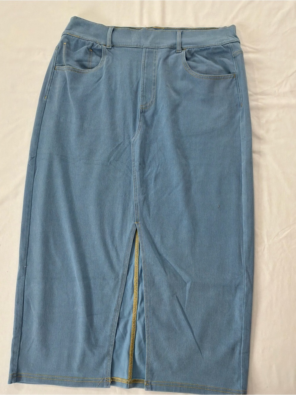 HALARA Light Blue Denim Skirt